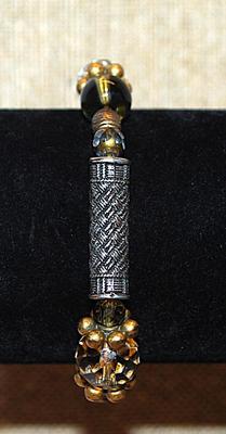 Assorted "BEADS & BARRELS" Elastic BRACELET (2½" Opening) with Metal and Acrylic Beads