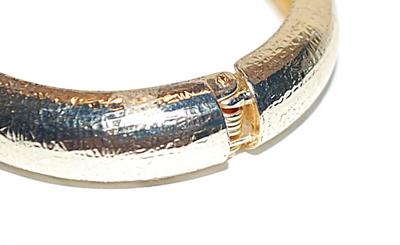 Brushed Gold Tone Metal SNAP CUFF BRACELET (2½" Opening) with SPRING-Style Closure