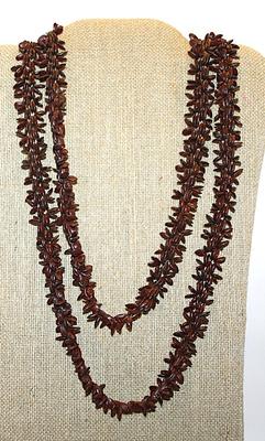 Brown Acrylic "Spikey Looking" WRAP-AROUND NECKLACE 48" L