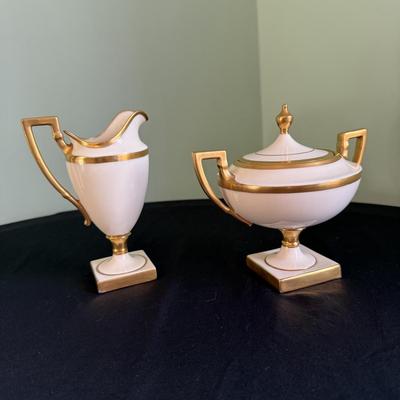 Belleek Gold and White Monogrammed Coffee Set (LR-BM)