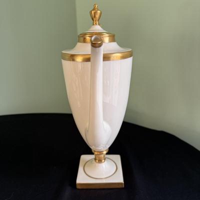 Belleek Gold and White Monogrammed Coffee Set (LR-BM)