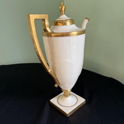 Belleek Gold and White Monogrammed Coffee Set (LR-BM)