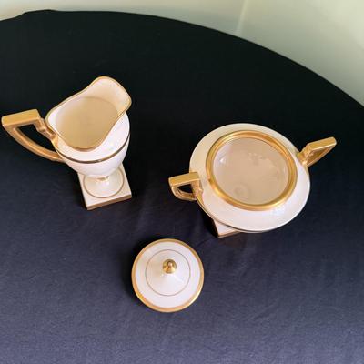 Belleek Gold and White Monogrammed Coffee Set (LR-BM)