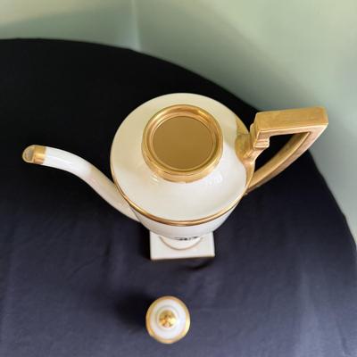 Belleek Gold and White Monogrammed Coffee Set (LR-BM)