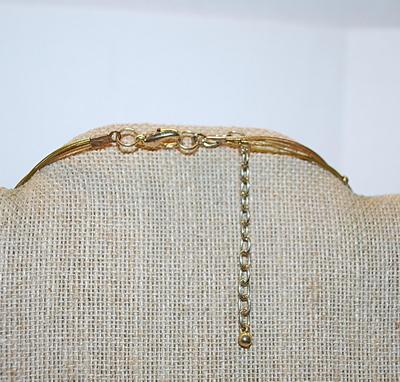 "Tiger-Style" BEADS NECKLACE with Multiple Gold Tone STRANDS of Amber & Black Accent Beads with a Lobster Clasp 20" L