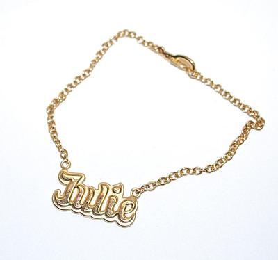 Gold Colored "JULIE" BRACELET (2¼" Opening) with a SNAP-ON Clasp