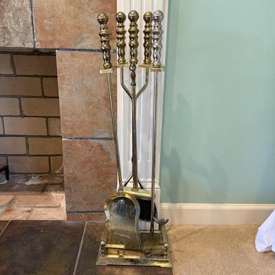 Set of Brass Fireplace Tools (LR-BM)