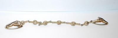 Double Oval LOOPS SWEATER CHAIN (7") with Muted Gold Tone Globe Accents and Claw Clasps