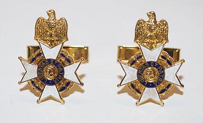 "LIBERTAS ET PATRIA" CUFFLINKS - Liberty & Country -SAR, Sons of the American Revolution - PAT.2920363