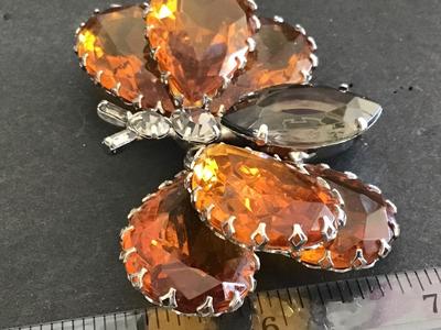 Schreiner. Similar No Mark Large Crystal Butterfly Vintage Statement