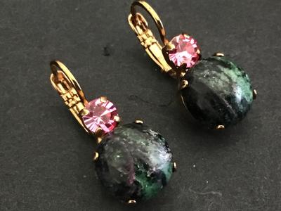 Stone and Rhinestones Vintage Earrings