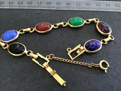 Scarab Bracelet with Stones