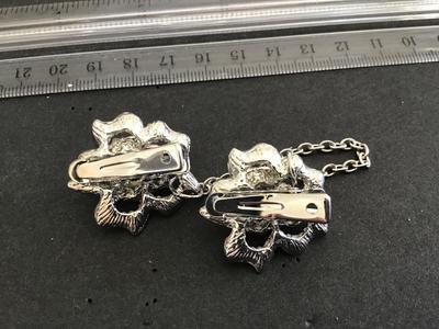 Enamel Yellow Rose Rhinestone Sweater Clip