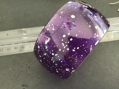 Wide purple Splash Bangle Bracelet