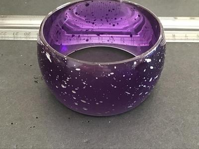 Wide purple Splash Bangle Bracelet