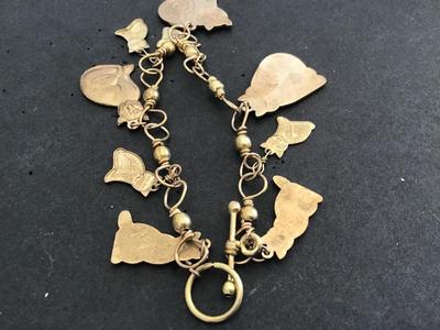 Vintage Kitten TOOGLE Brass Like Bracelet