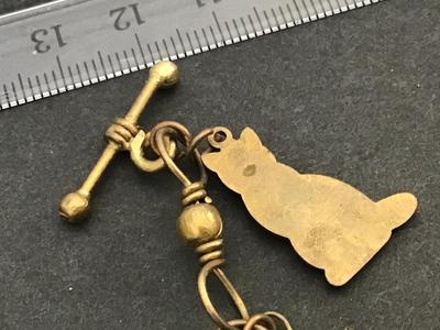 Vintage Kitten TOOGLE Brass Like Bracelet