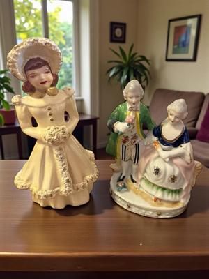 2 Vintage Porcelain Decorative Figurines