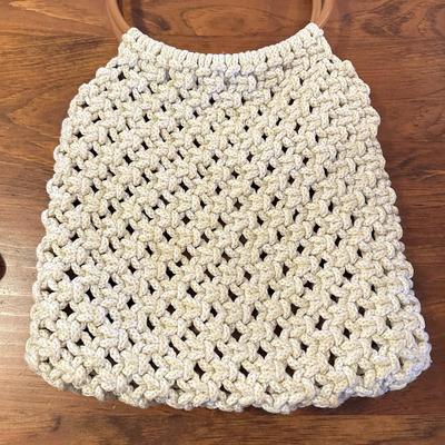 Vintage Womens Beige Braided Purse/Handbag