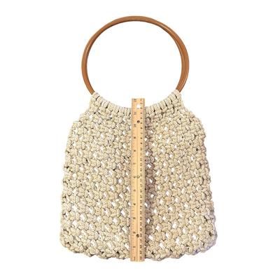 Vintage Womens Beige Braided Purse/Handbag