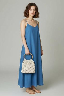 Vintage Womens Beige Braided Purse/Handbag