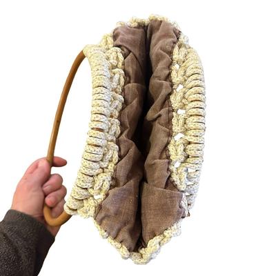 Vintage Womens Beige Braided Purse/Handbag