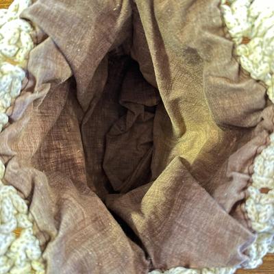 Vintage Womens Beige Braided Purse/Handbag