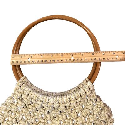 Vintage Womens Beige Braided Purse/Handbag