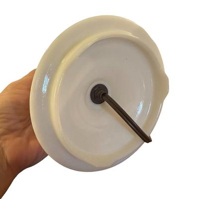 Petite Knobbed Milk Glass Lamp with Shade