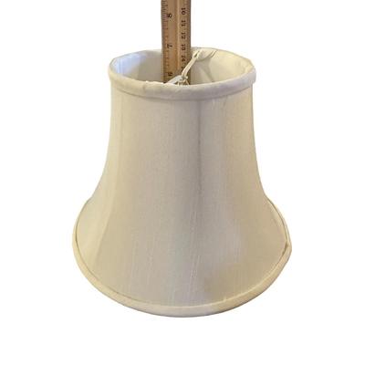 Petite Knobbed Milk Glass Lamp with Shade