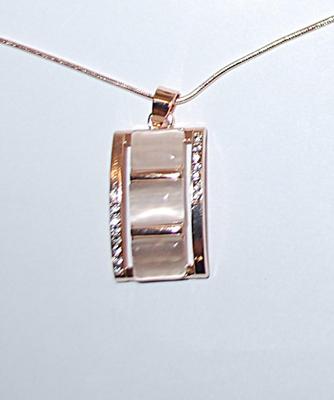 Beige Translucent Squares Combo PENDANT/ NECKLACE (18" L) & EARRINGS JEWELRY SET with a Bejeweled Setting, Lobster Clasp +...