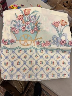 TWO Retro Floral Shower Curtains