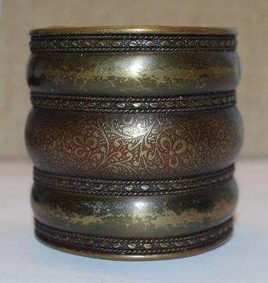VINTAGE "BRASS-STYLE" CUFF BRACELET (2" Opening x 2") with Graphic Designs