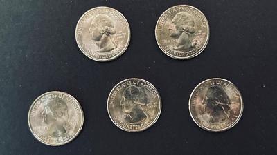 TEN 2015 UNCIRCULATED STATE PARK COMMEMORATIVE QUARTERS FROM DENVER AND PENNSYLVANIA MINTS