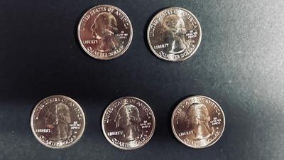 TEN 2015 UNCIRCULATED STATE PARK COMMEMORATIVE QUARTERS FROM DENVER AND PENNSYLVANIA MINTS
