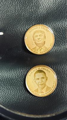 GOLDEN HUE COLORIZED “MODERN PRESIDENTS “ DOLLAR SET