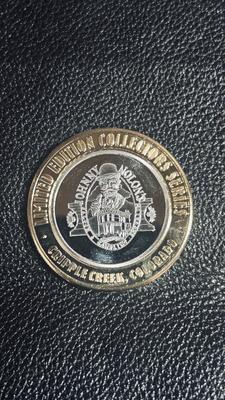 .999 SILVER HSP “GROUCHO MARX” GAMING TOKEN FROM JOHNNY NOLANS IN CRIPPLE CREEK, CO