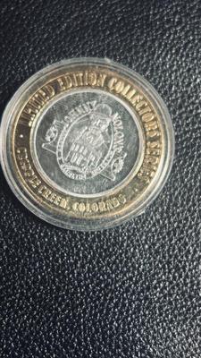 .999 SILVER HSP “GROUCHO MARX” GAMING TOKEN FROM JOHNNY NOLANS IN CRIPPLE CREEK, CO