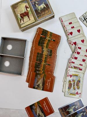 Sale Photo Thumbnail #268: Box shows two horse decks, but the white horse deck was replaced by California deck. Both are in fair condition with some clipped edges.