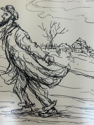 Sale Photo Thumbnail #96: By T. Wolling. Framed size approx. 16" x 14".