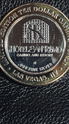 .999 HSP $10 GAMING TOKEN FROM HOTEL SAN REMO CASINO AND RESORT IN LAS VEGAS, NV