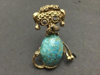 Vintage Peking Glass Poodle Mid Century