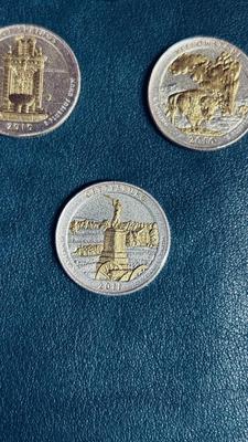 COLORIZED GOLD PLATED 2010 AMERICA THE BEAUTIFUL SERIES QUARTERS (1) 2011