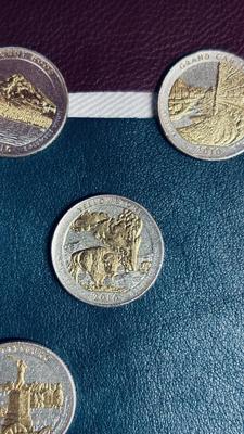 COLORIZED GOLD PLATED 2010 AMERICA THE BEAUTIFUL SERIES QUARTERS (1) 2011