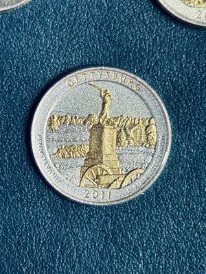 COLORIZED GOLD PLATED 2010 AMERICA THE BEAUTIFUL SERIES QUARTERS (1) 2011