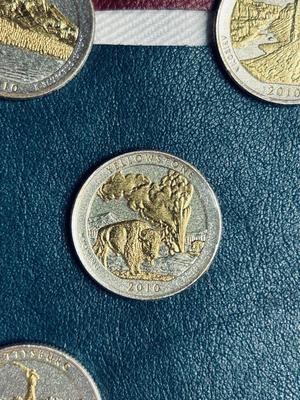 COLORIZED GOLD PLATED 2010 AMERICA THE BEAUTIFUL SERIES QUARTERS (1) 2011