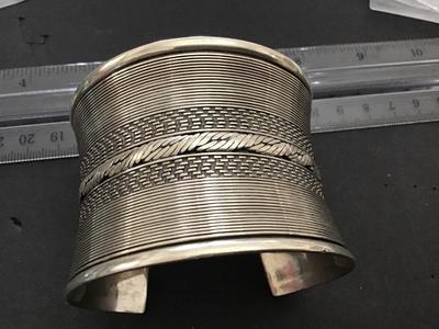Tested Heavy Sterling Silver Wide Cuff. No Marks