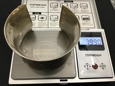 Tested Heavy Sterling Silver Wide Cuff. No Marks