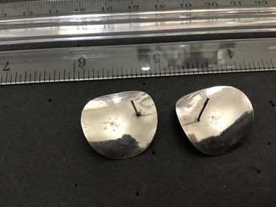 Vintage ZZ Sterling 925 Diamond Cut Stud Earrings