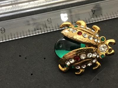 Vintage Jelly Belly Rhinestone Beetle Bug